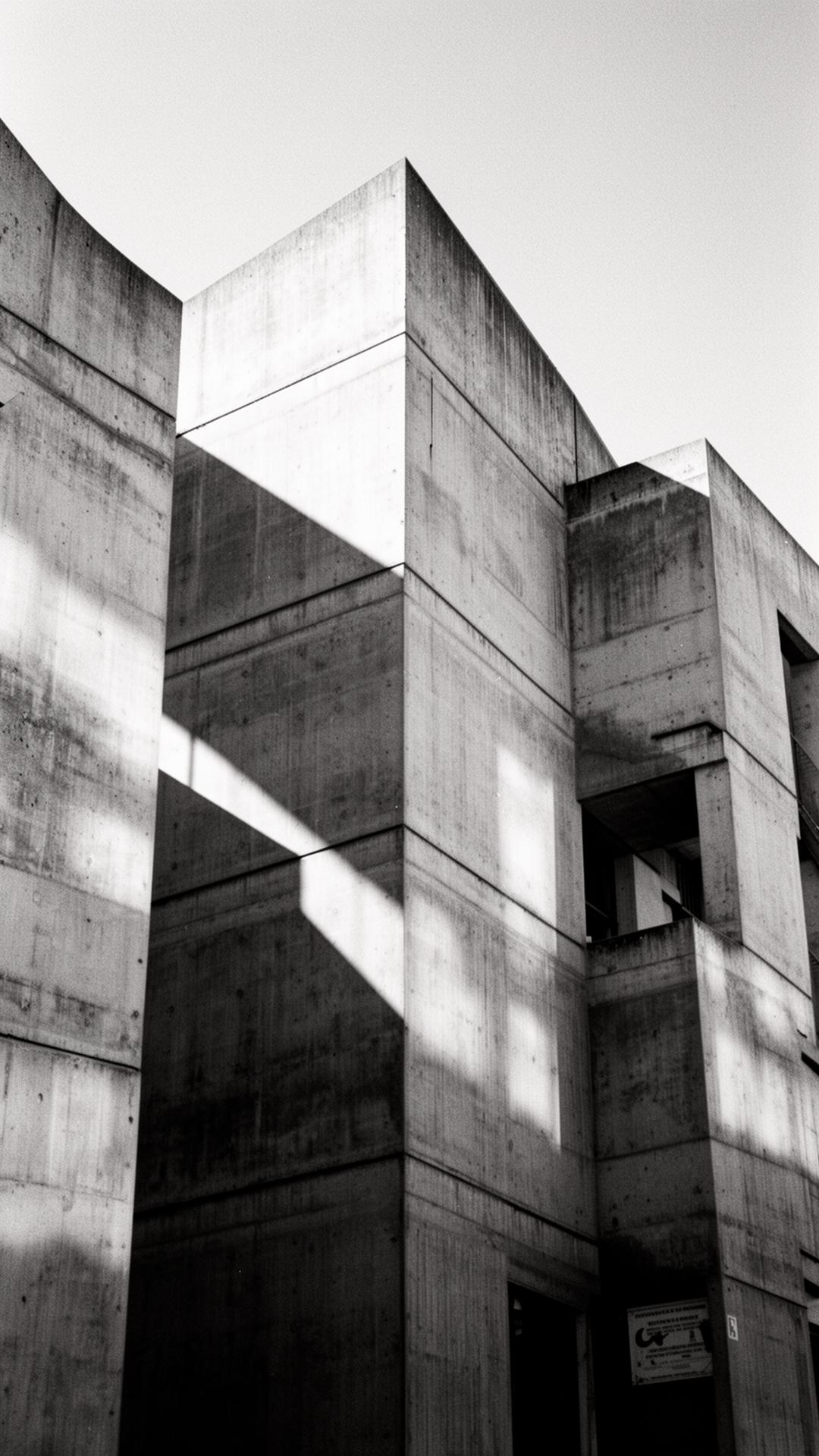 Brutalist concrete government building